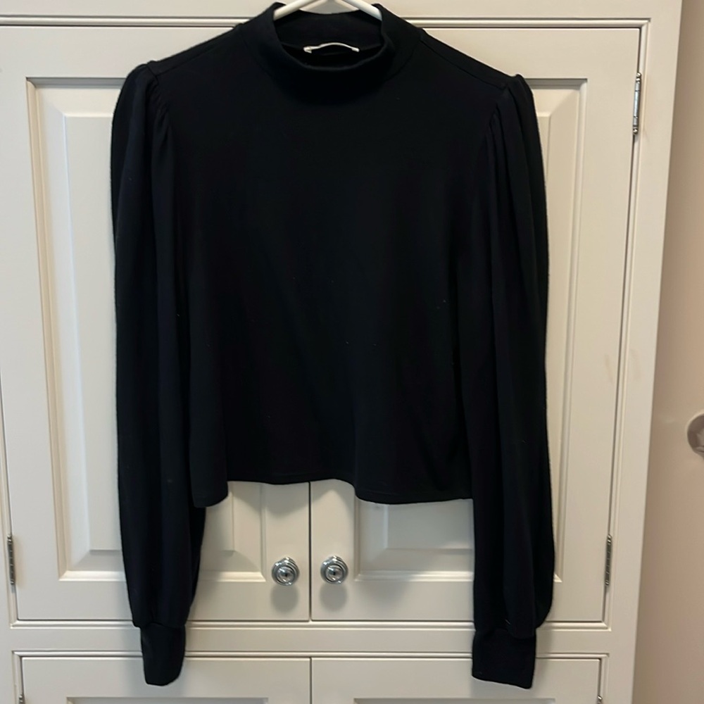 Reformation Black Mock Turtleneck